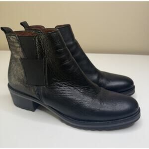 Hispanitas Lourdes Ankle Boot Womens EU 42 US 11 Black Leather Side Zip Designer